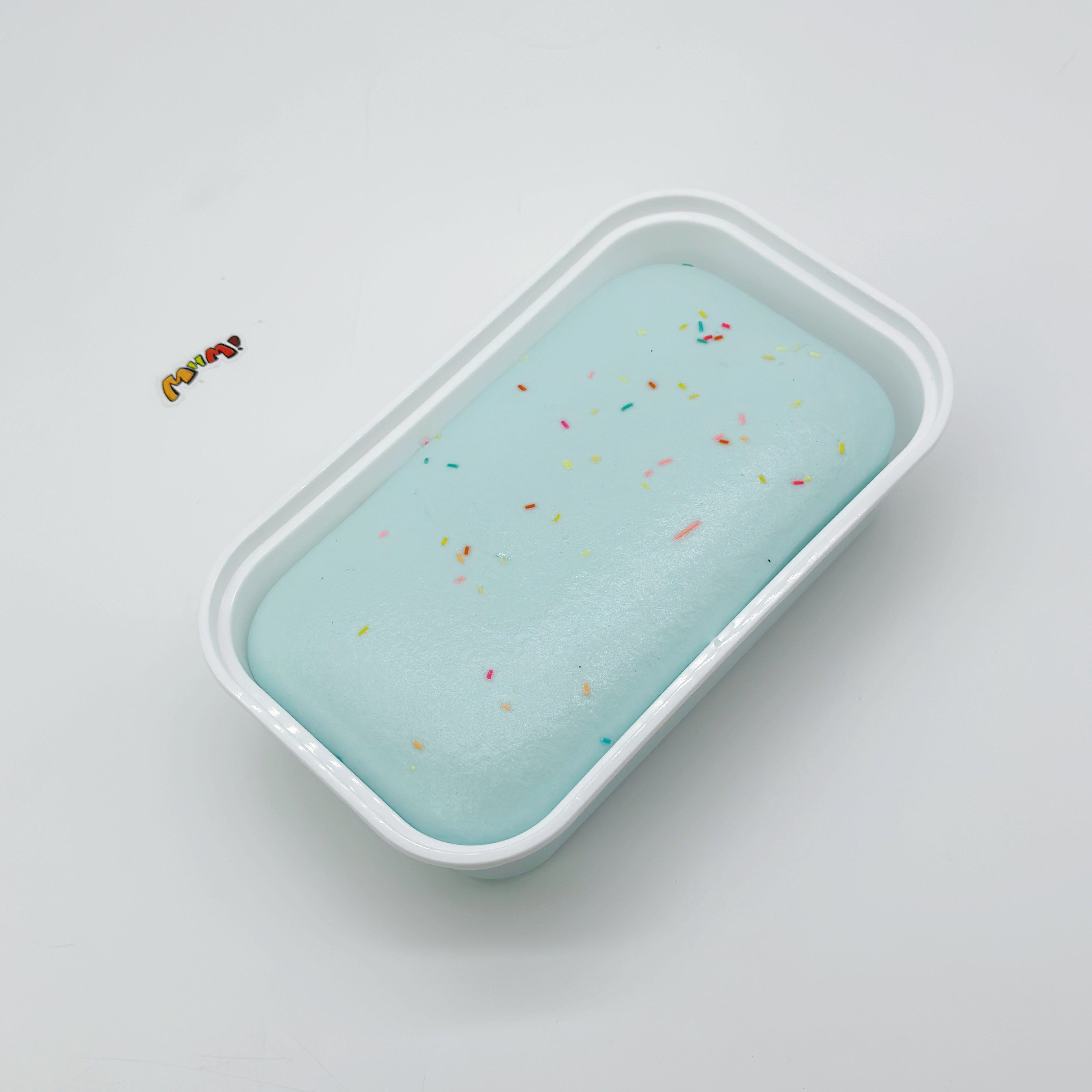 🍰 Sticky Box Cake Squishy Mint Blue With Color Sprinkles | Creamy Slow Rising Stress Relief Toy