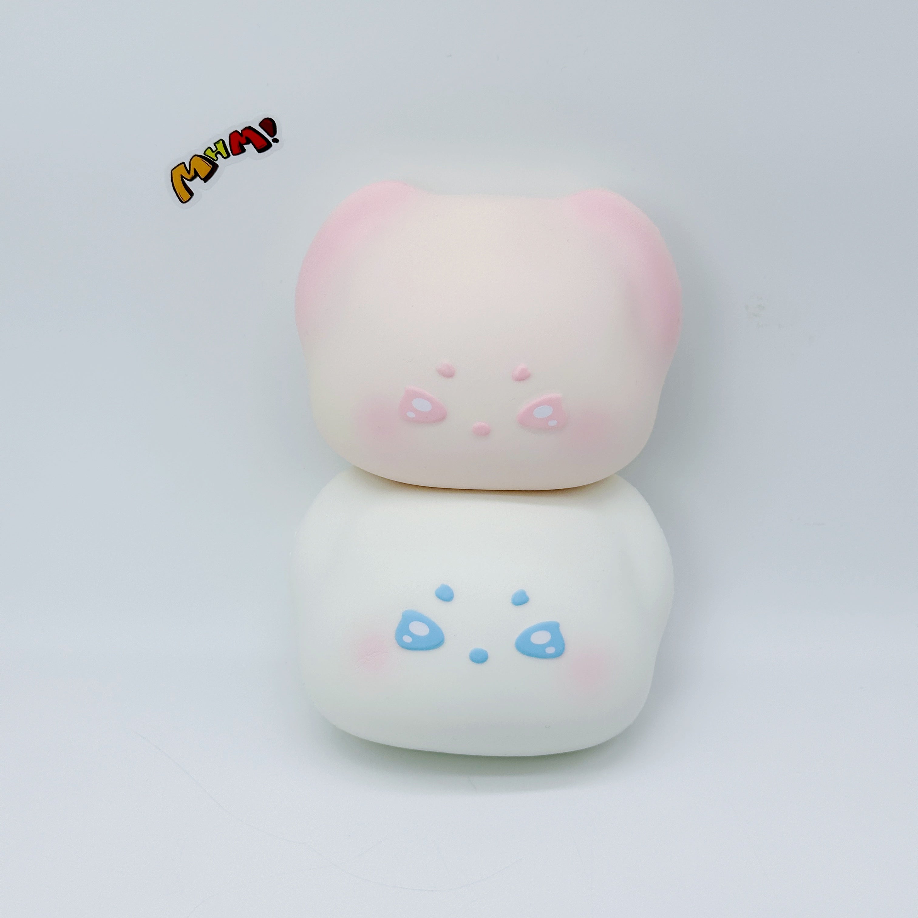🐾 Ferret Bun Squishy (Pink & White) | Cute Chubby Slow Rising Stress Relief Toy