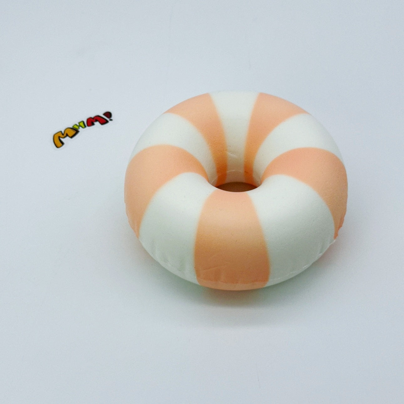 Orange White Striped Swim Ring Squishy | Summer Donut Slow Rising Stress Relief Toy