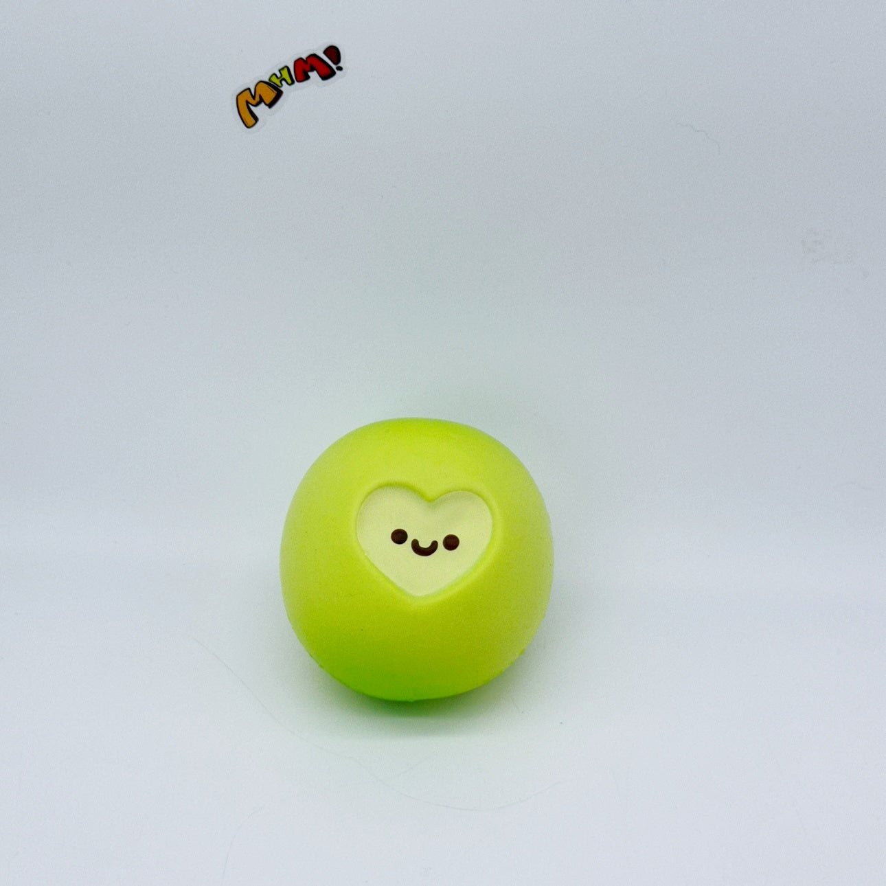 Green Plum Squishy With Heart Smile Face alternate view 2