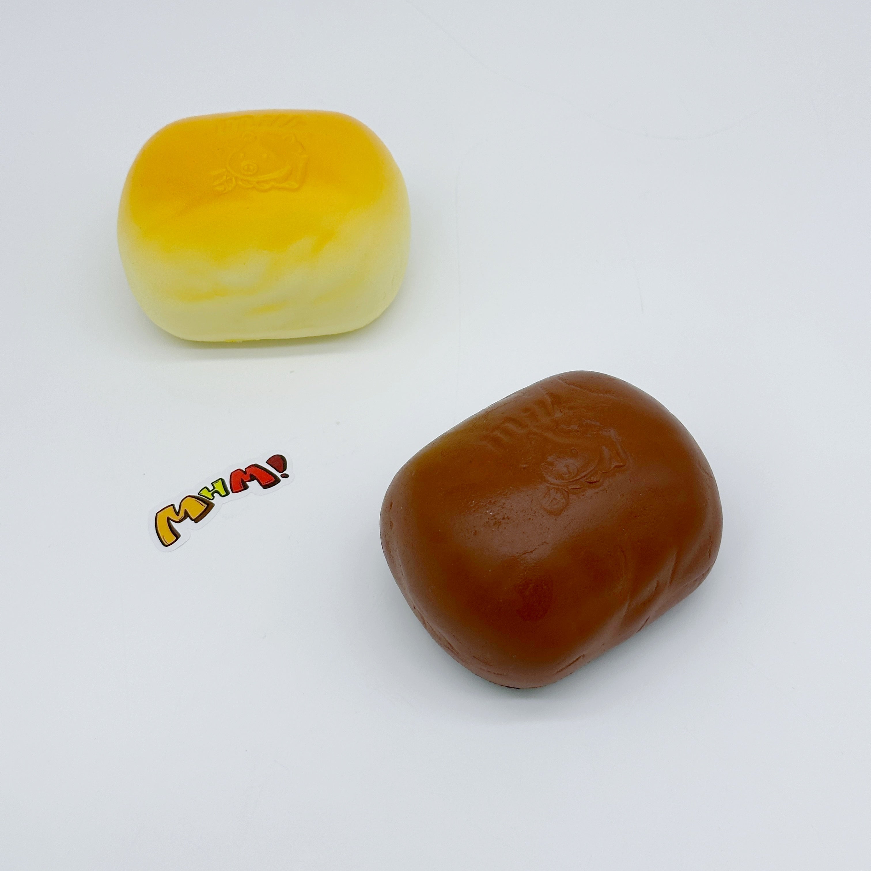 Milk Dinner Roll Squishy 2-Pack | Mini Milk Bread Slow Rising Stress Relief Toy