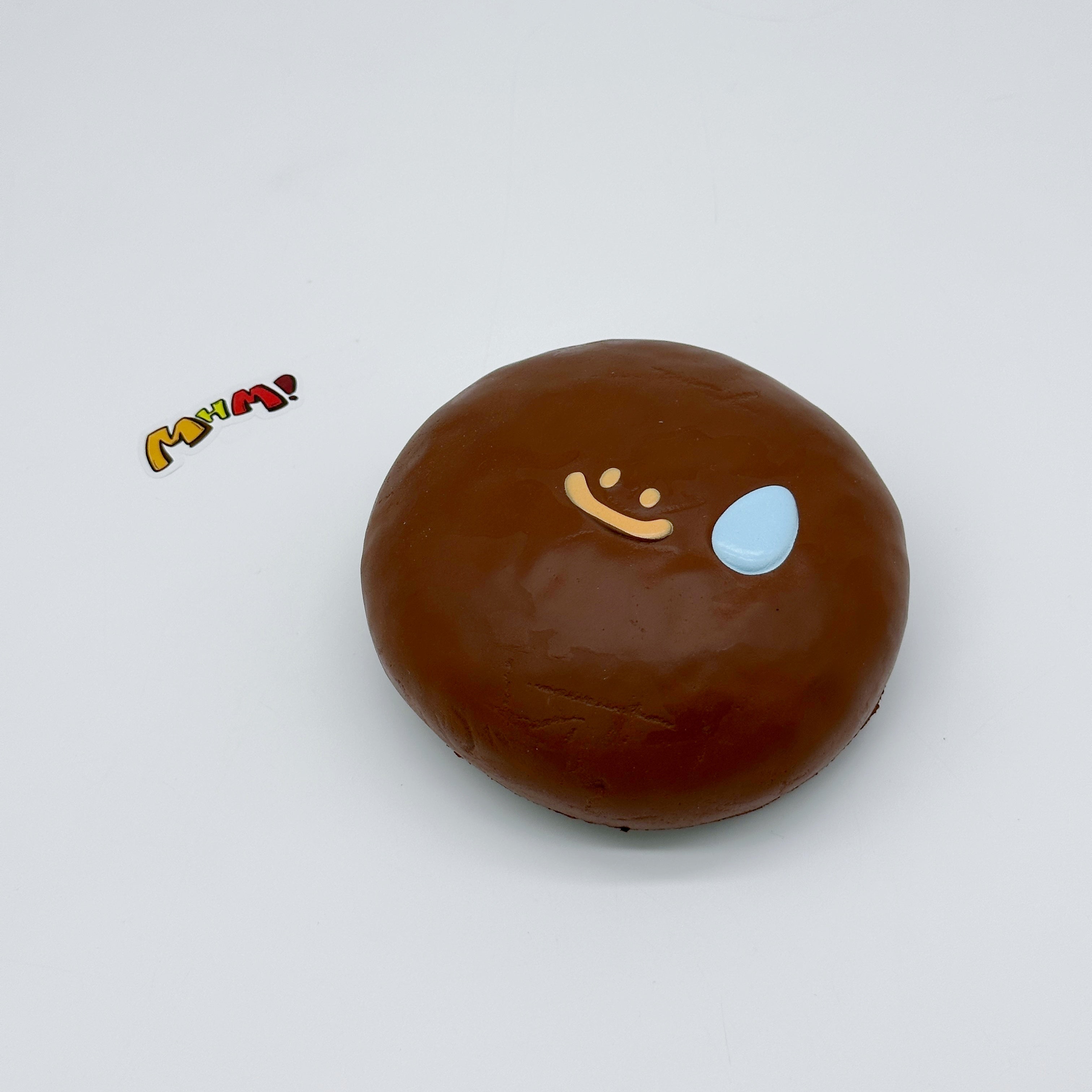 Speechless Chocolate Flatbread Squishy | Sweaty Expression Slow Rising Stress Relief Toy