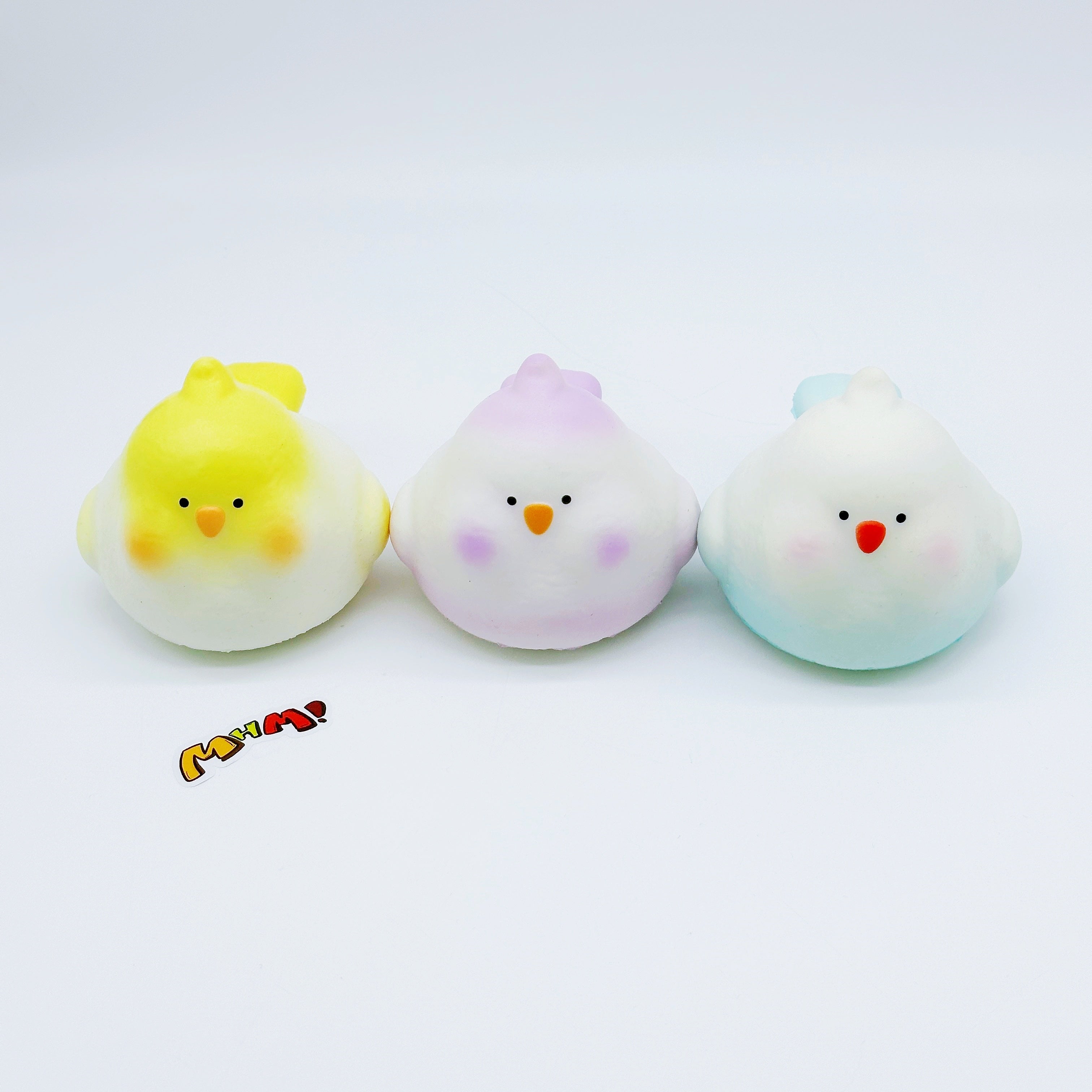🐦 Cockatiel Squishy 3 Color Options (Purple / Yellow / Blue) | Chubby Little Bird Slow Rising Stress Relief Toy