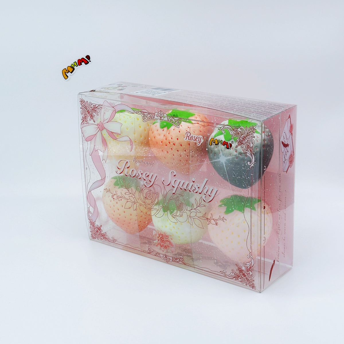 MHM Kawaii Berry Collection Squishy Set, Palm-Size Puffy Strawberry Squeeze Toys for Desk Decor