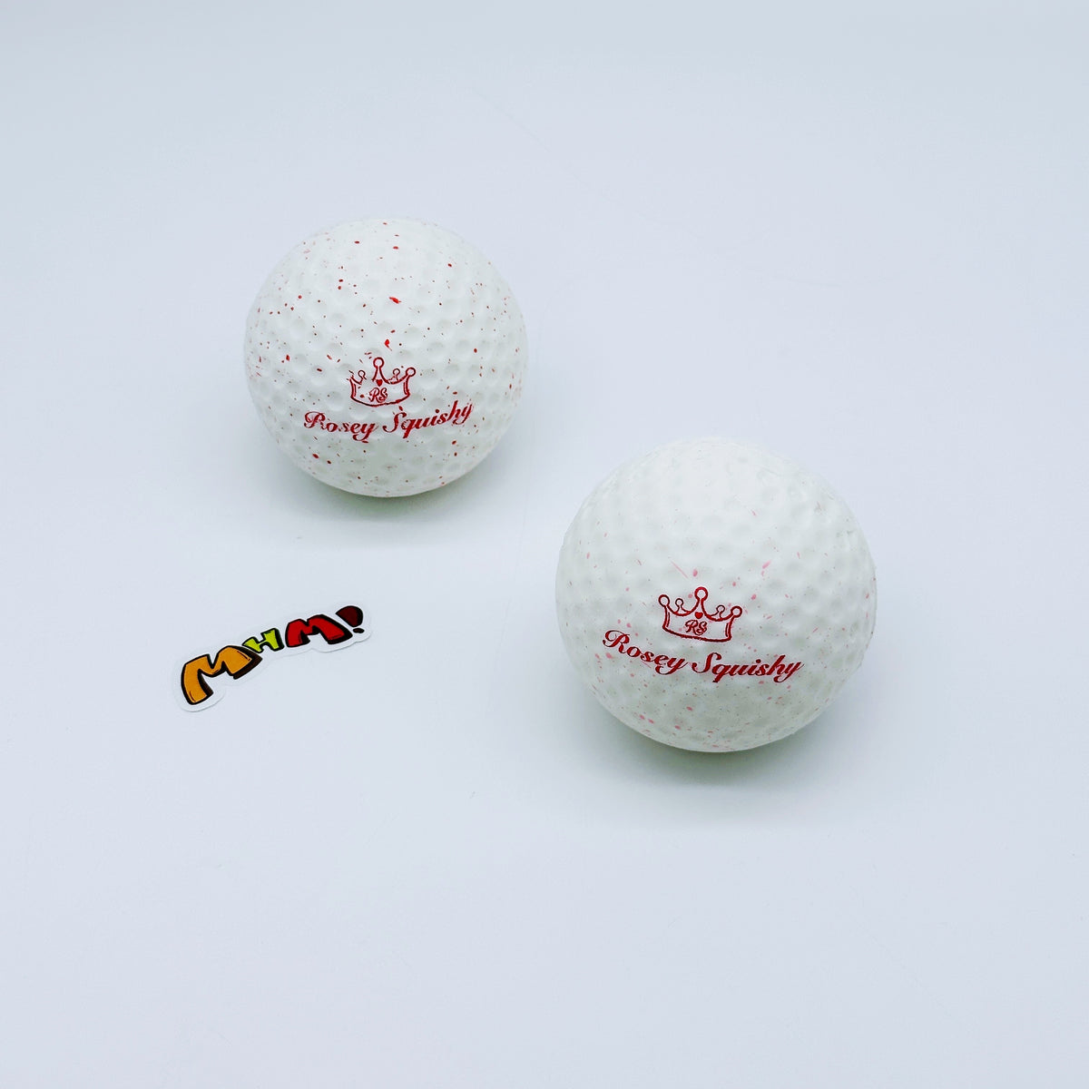 Golf Ball Squishy 2-Pack – Pink & Red Speckle Slow Rise Set