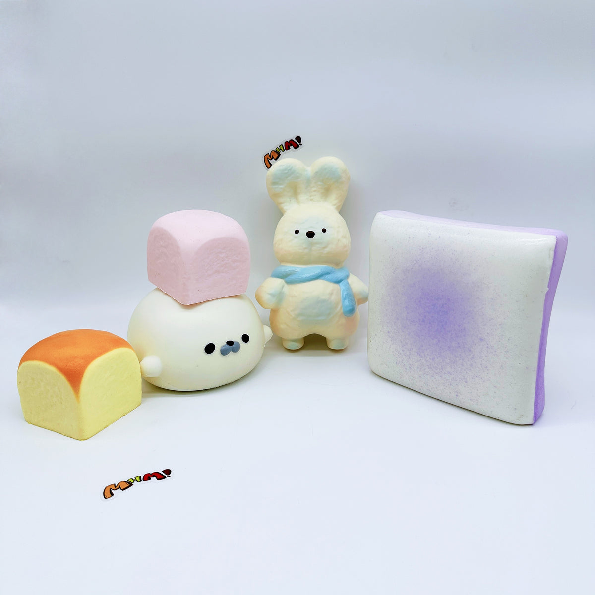 Bestseller Slow Rise Squishy Bundle | Hawaiian Bread Set + Seal + Bunny + Taro Toast