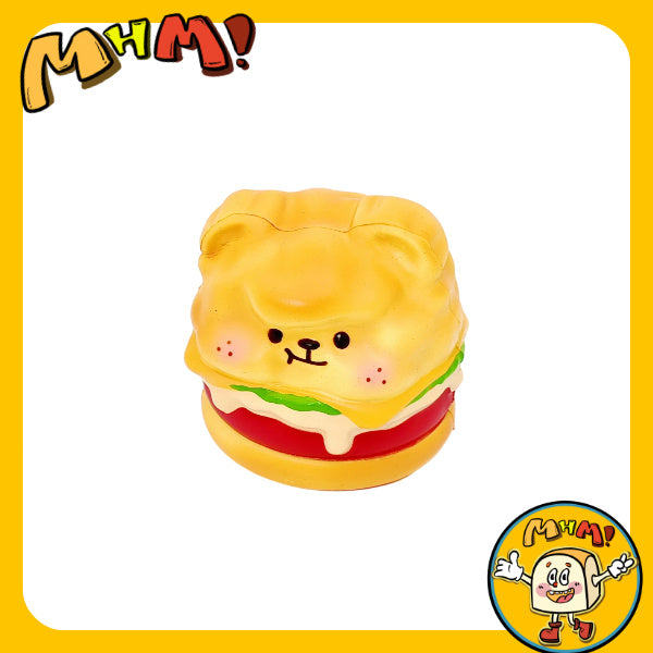 MHM Squishy Teddy Burger Simulation Prop Sticky Hands Wet Soft Slow Rebound Stress Relieving Toy Adult Plush Toy Sensory Toy
