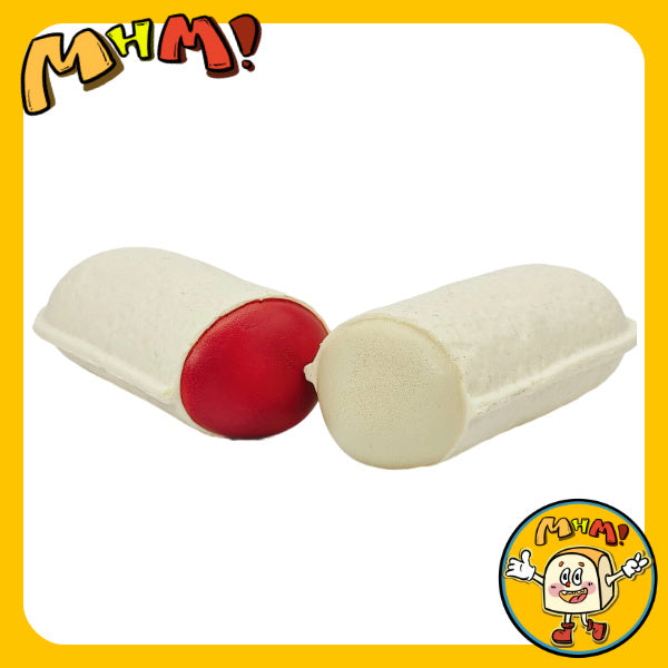 MHM Squishy Series Lactic Acid Bacteria Small Mochi (Red Bean Aroma) Holiday Gift Imitation Food Sticky Soft Slow Stress Relief Toy