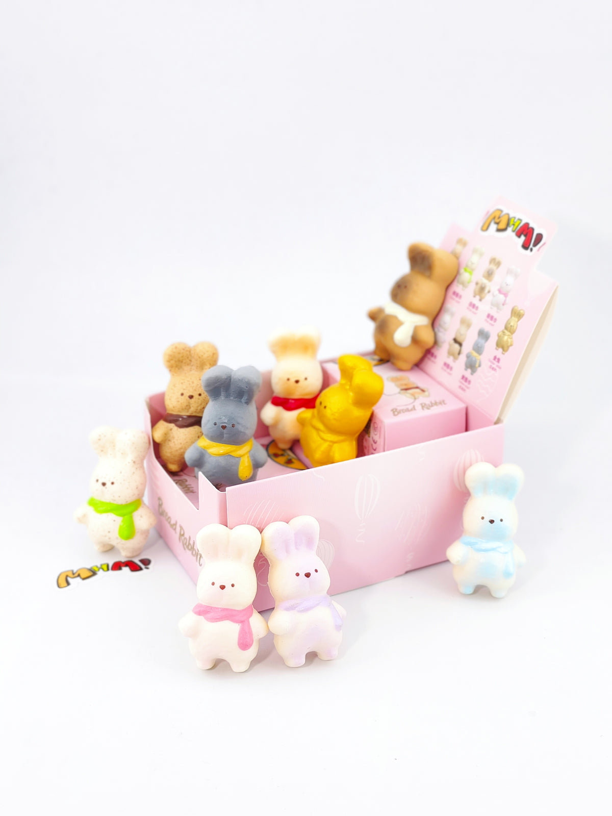 Mini Rabbit Squishy Blind Box – 8-Piece Display Box, Slow Rising Soft Bunny Toy, Random Designs with Rare Gold Chase