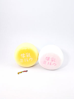 Soft Milk Bun Squishy | 3 Styles Dairy Bakery Themed Slow Rising - slow rise fidget toy texture close up
