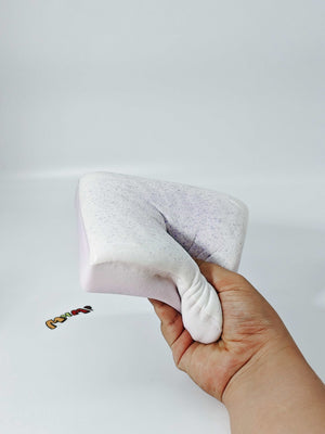 Taro Cream Milk Toast - slow rising squeeze toy side angle view