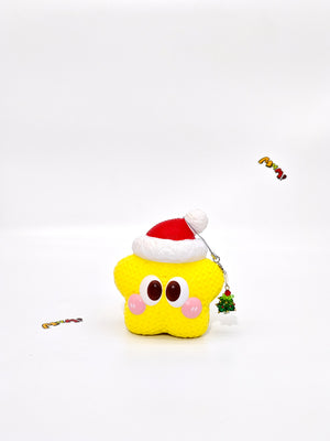 Christmas Star Cookie Squishy - Slow Rising Holiday Biscuit Toy | - slow rising squeeze toy side angle view