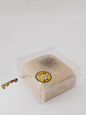 Coffee Cream Mousse Cake Squishy - Sticky & Soft Slice Toy | Scen - soft slow rise fidget toy front view