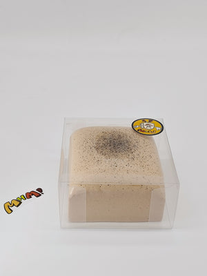 Coffee Cream Mousse Cake Squishy - Sticky & Soft Slice Toy | Scen - squishy stress relief toy detail shot