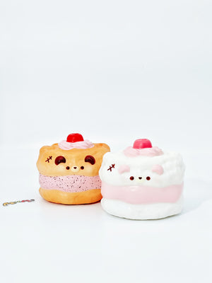 Bear Chiffon Cake Squishy | 2 Styles Bakery Themed Slow Rising St - squishy stress relief toy detail shot