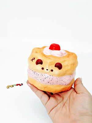 Bear Chiffon Cake Squishy | 2 Styles Bakery Themed Slow Rising St - cute squishy toy packaging display