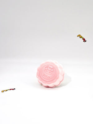 Strawberry Cream Pudding - slow rising squeeze toy side angle view
