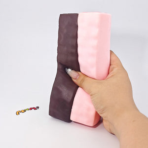 Strawberry & Raw Chocolate Wafer Biscuit Squishy 2-Pack Set | Sna - kawaii squishy toy close up