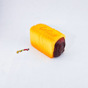 Dark Thick Filled Milk Biscuit Squishy | Snack Themed Slow Rising - squishy stress relief toy detail shot