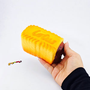 Dark Thick Filled Milk Biscuit Squishy | Snack Themed Slow Rising - kawaii squishy toy close up