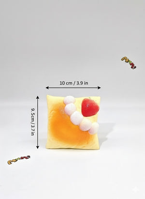 Strawberry & Peach Mille-Feuille Squishy Set (2-Pack) - slow rise fidget toy texture close up