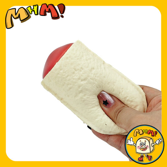 MHM Squishy Series Lactic Acid Bacteria Small Mochi (Red Bean Aroma) Holiday Gift Imitation Food Sticky Soft Slow Stress Relief Toy