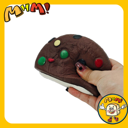 MHM Squishy Series Mochi Sandwich Cookies (Chocolate) Stress Relief Toys Sticky Wet Soft Slow Bouncing Food