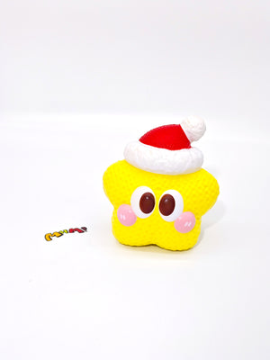 Christmas star cookie squishy toy yellow biscuit with white icing slow rising holiday fidget
