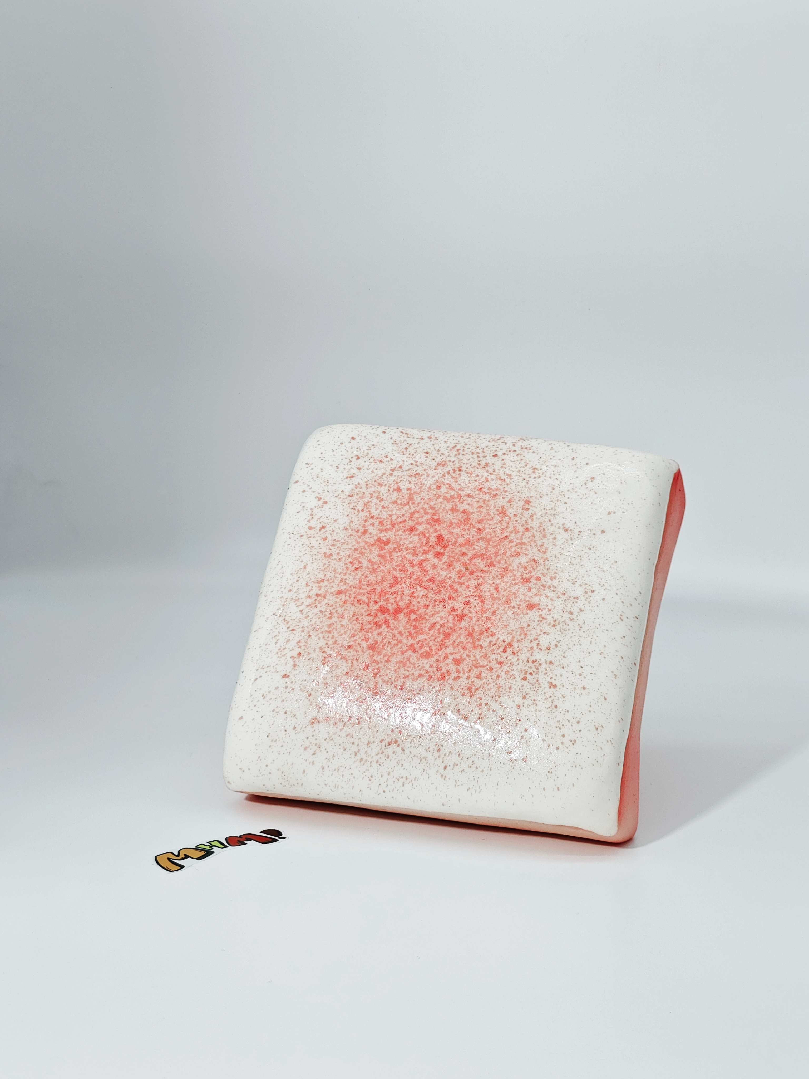 Strawberry cloud toast squishy toy smooth silicone texture pink bread fidget for meditation