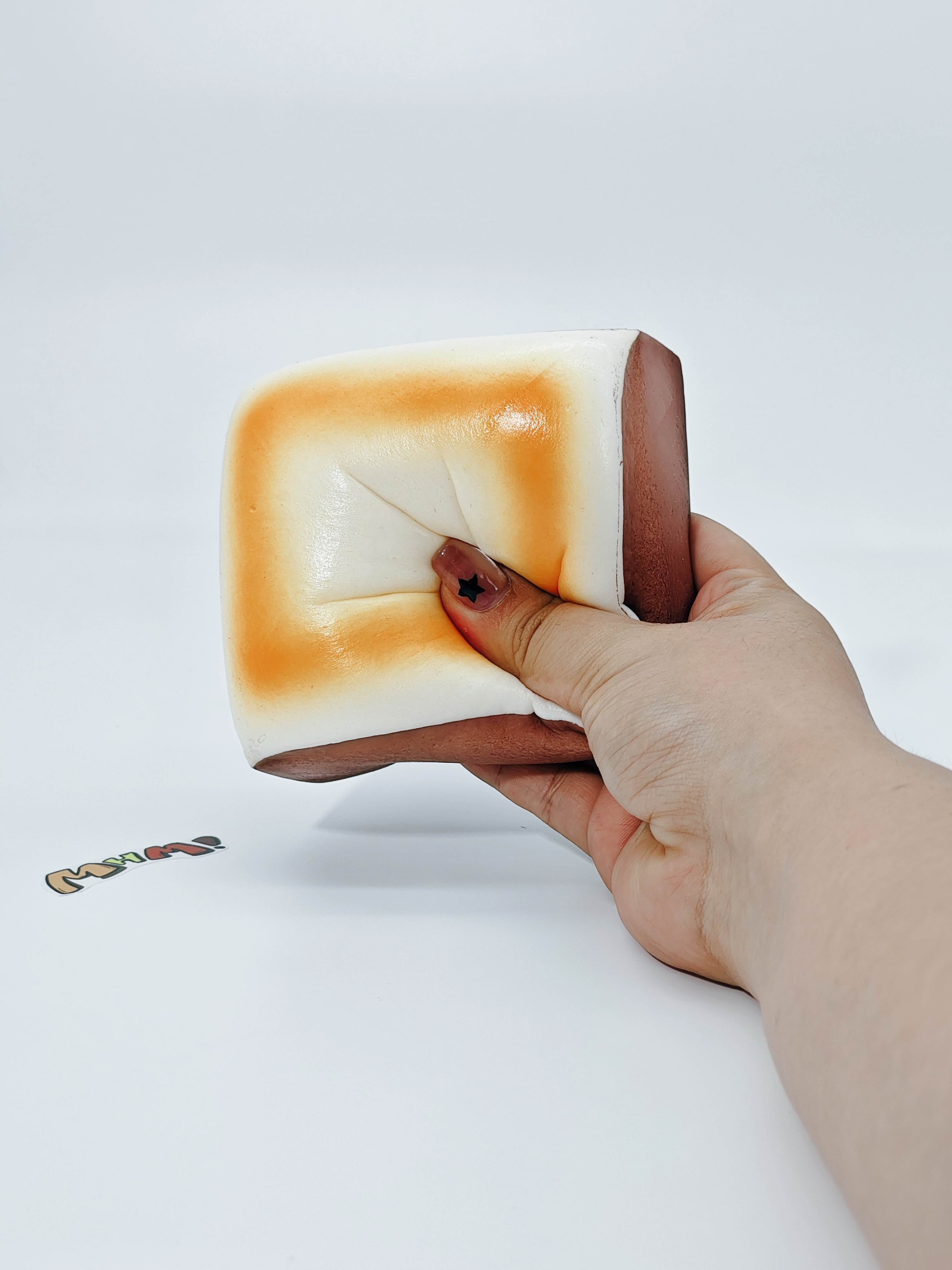 Thick Roasted Cheese Squishy - Sticky & Soft Cheesecake Toy | Slow Rising Burnt Cheese Fidget