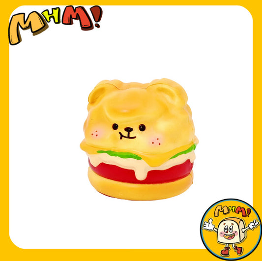 MHM Squishy Teddy Burger Simulation Prop Sticky Hands Wet Soft Slow Rebound Stress Relieving Toy Adult Plush Toy Sensory Toy