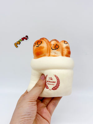 Cute Multi-Face Baguette Bread Stress Relief Squishy - kawaii squishy toy close up