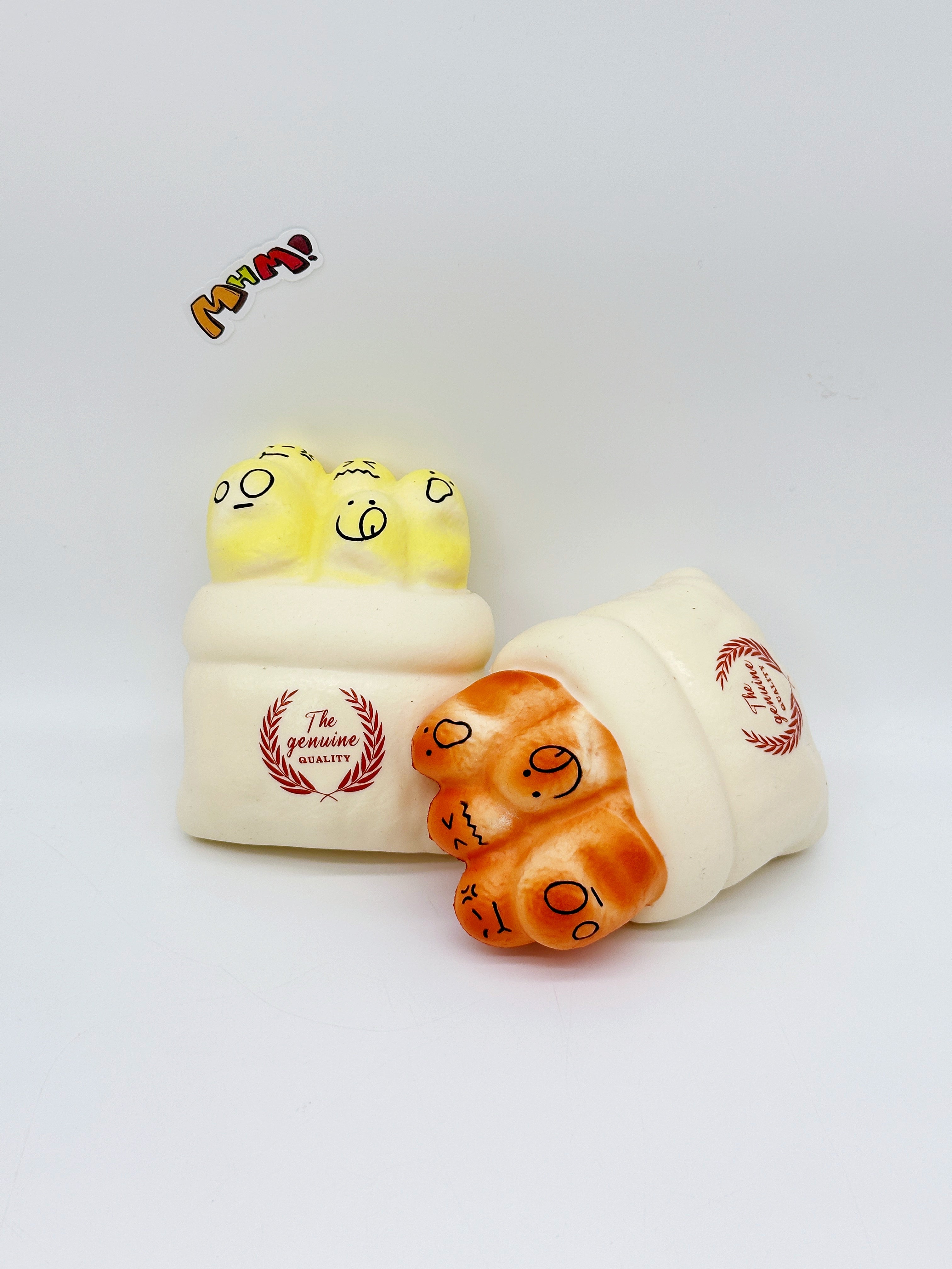 Cute Multi-Face Baguette Bread Stress Relief Squishy - slow rising squishy toy product photo