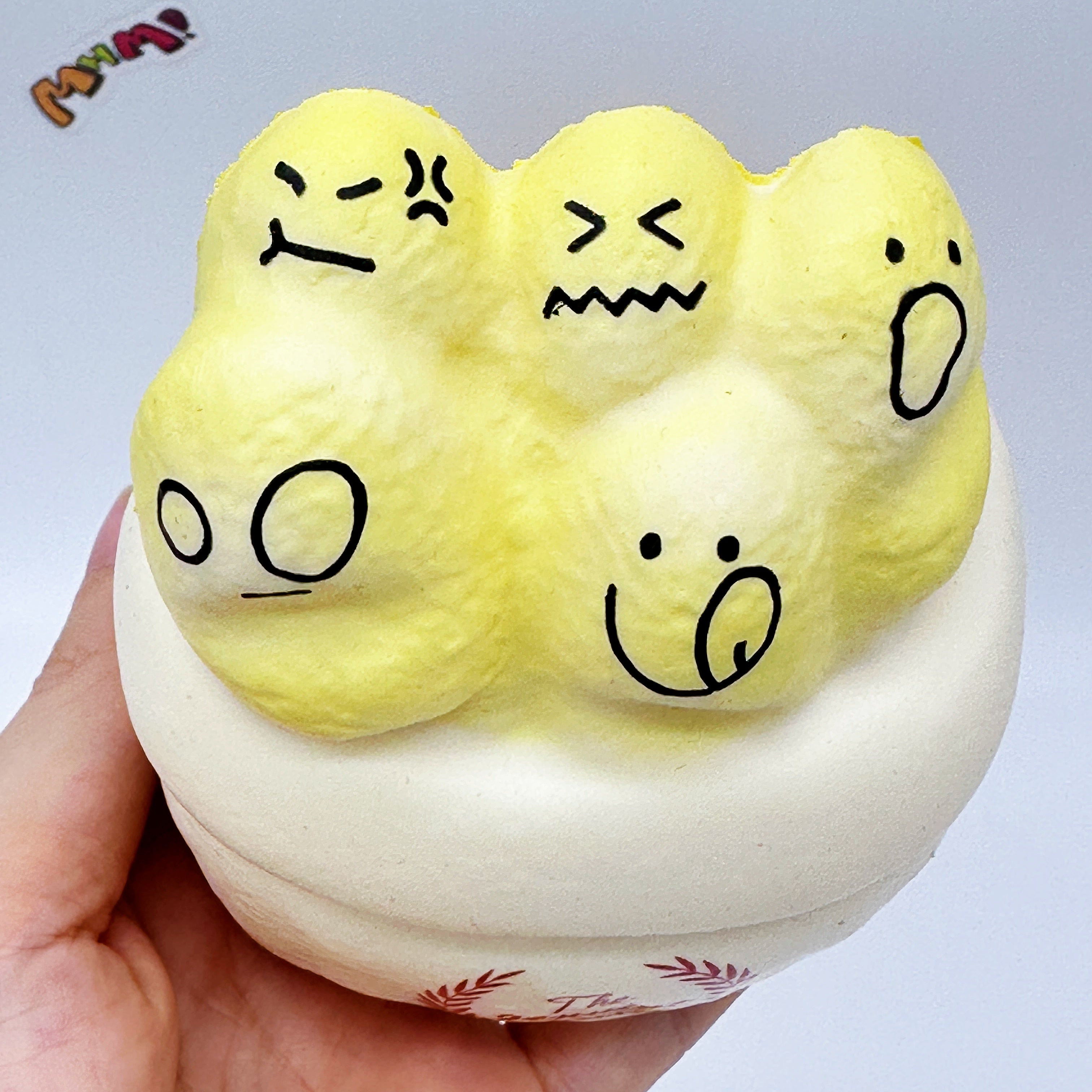 Cute Multi-Face Baguette Bread Stress Relief Squishy - soft slow rise fidget toy front view