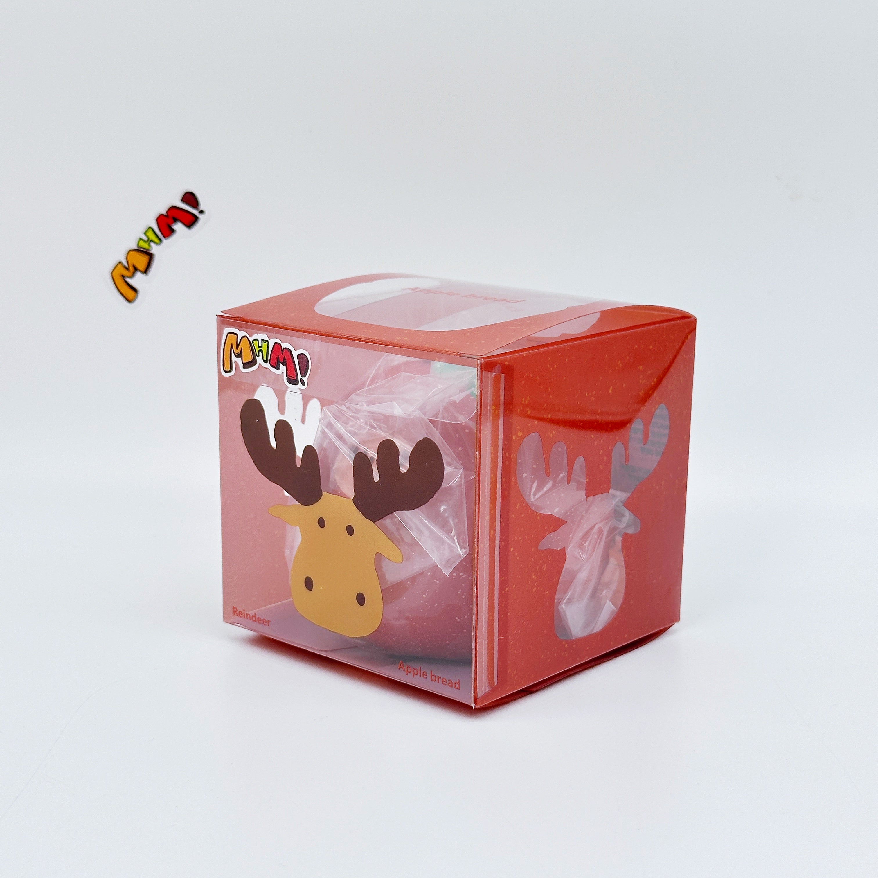 Slow Rise Apple Squishy with Cute Deer Squeeze Away Stress - squishy toy size reference with hand