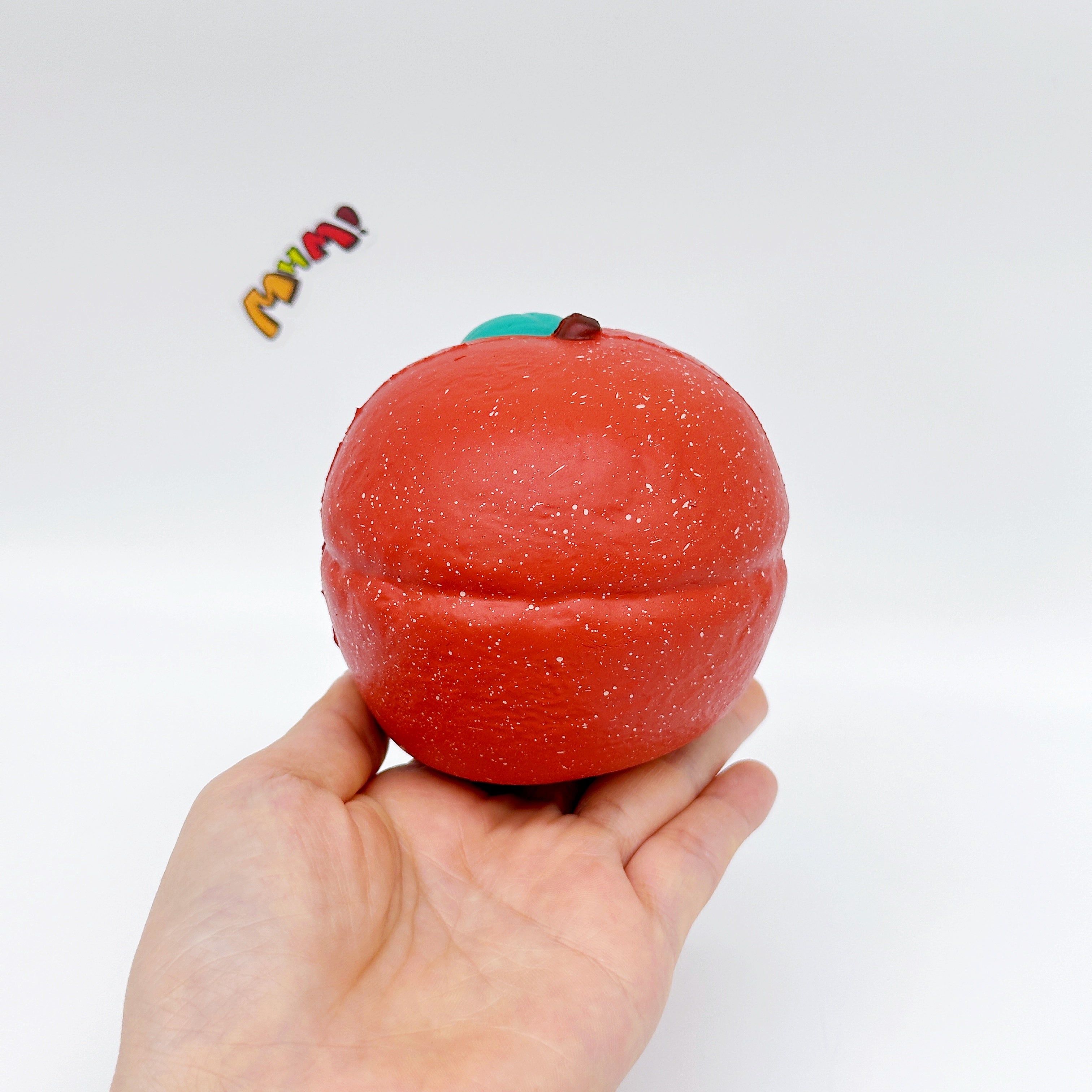 Slow Rise Apple Squishy with Cute Deer Squeeze Away Stress - slow rising squeeze toy side angle view