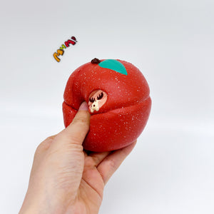 Slow Rise Apple Squishy with Cute Deer Squeeze Away Stress - kawaii squishy toy close up