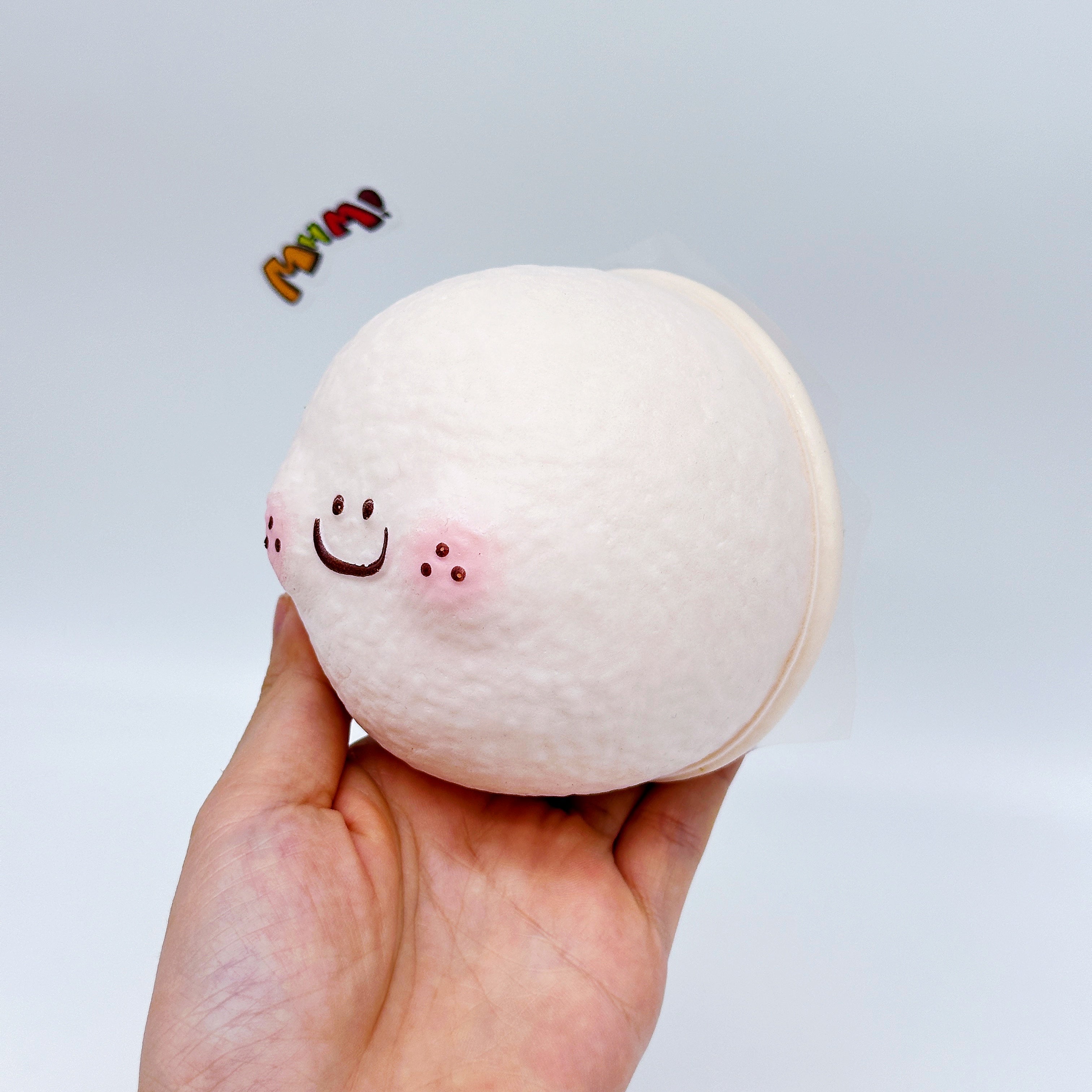 Kawaii Pink Mochi Slow Rise Squishy Toy - squishy stress relief toy detail shot