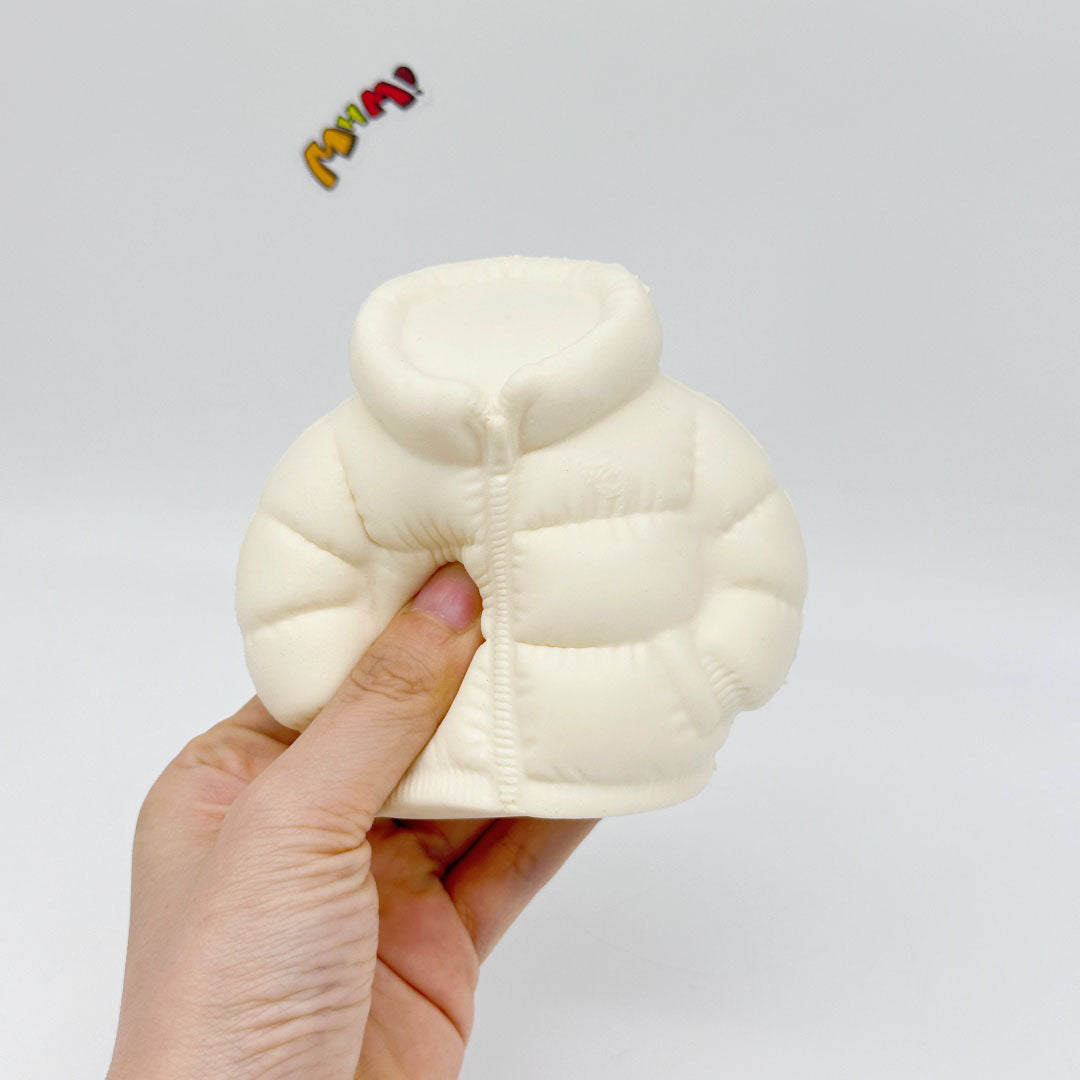 Cute Down Jacket Stress Relief Squishy - slow rise fidget toy texture close up