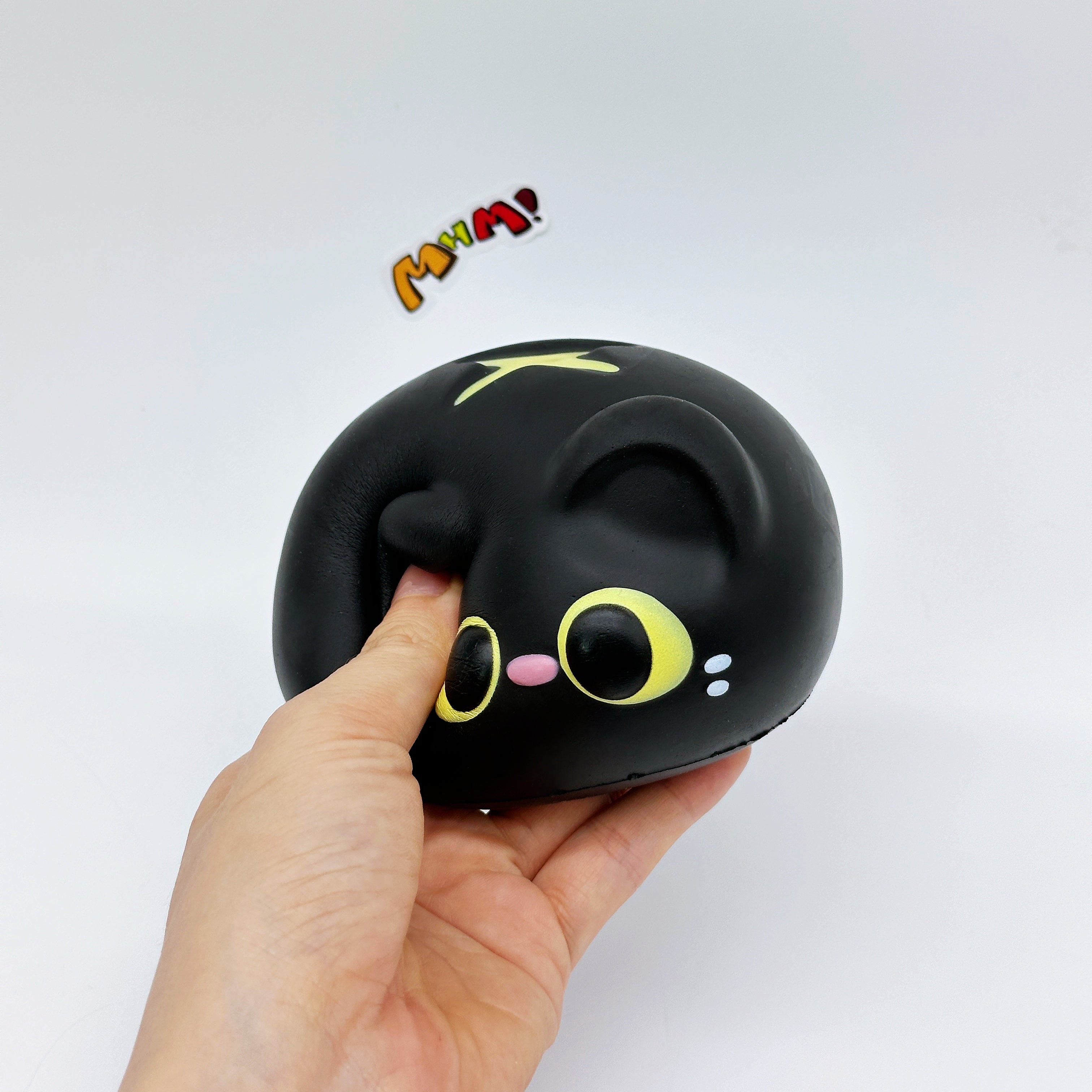 Kawaii Black Cat Char Siu Bun Slow Rise Squishy Toy - kawaii squishy toy close up