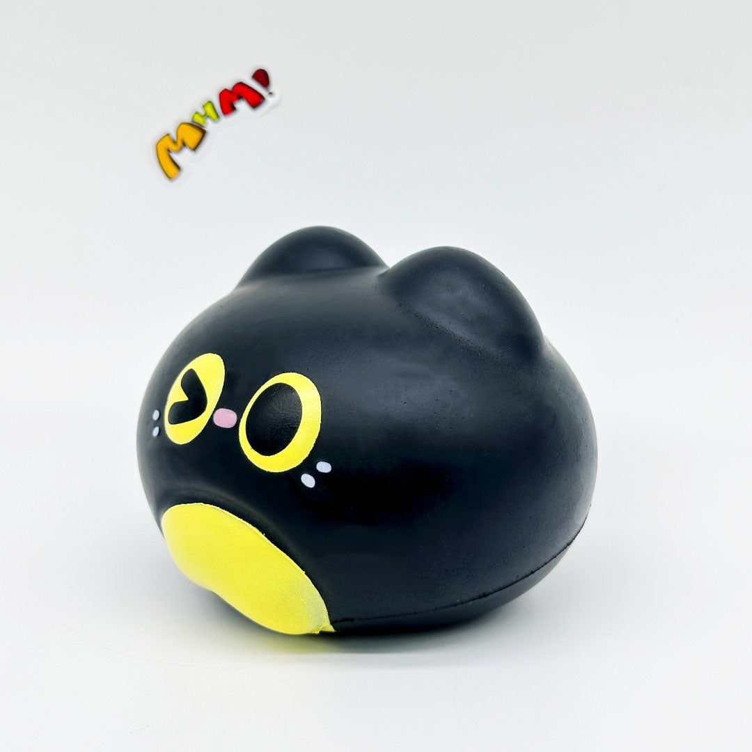 Slow Rise Black Cat Lava Bun Squishy Squeeze Away Stress! - soft slow rise fidget toy front view