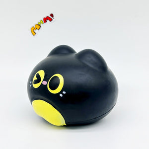 Slow Rise Black Cat Lava Bun Squishy Squeeze Away Stress! - soft slow rise fidget toy front view
