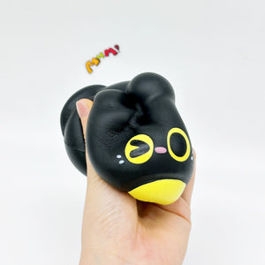 Slow Rise Black Cat Lava Bun Squishy Squeeze Away Stress! - soft foam stress relief squeeze toy