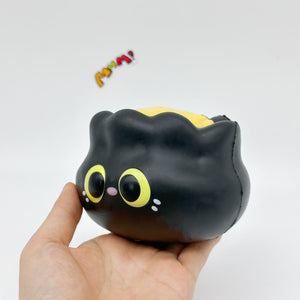 Kawaii Black Cat Siu Mai Slow Rise Squishy Toy - kawaii squishy toy close up