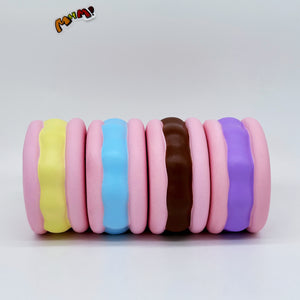 Kawaii Strawberry Cookie Squishy with Kitty Emboss: Ultra Soft &  - slow rise toy hand squeeze demo