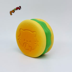 Kawaii Original Flavor Cookie Squishy with Kitty Emboss: Ultra So - slow rising squeeze toy side angle view
