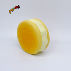 Kawaii Original Flavor Cookie Squishy with Kitty Emboss: Ultra So - slow rise fidget toy texture close up