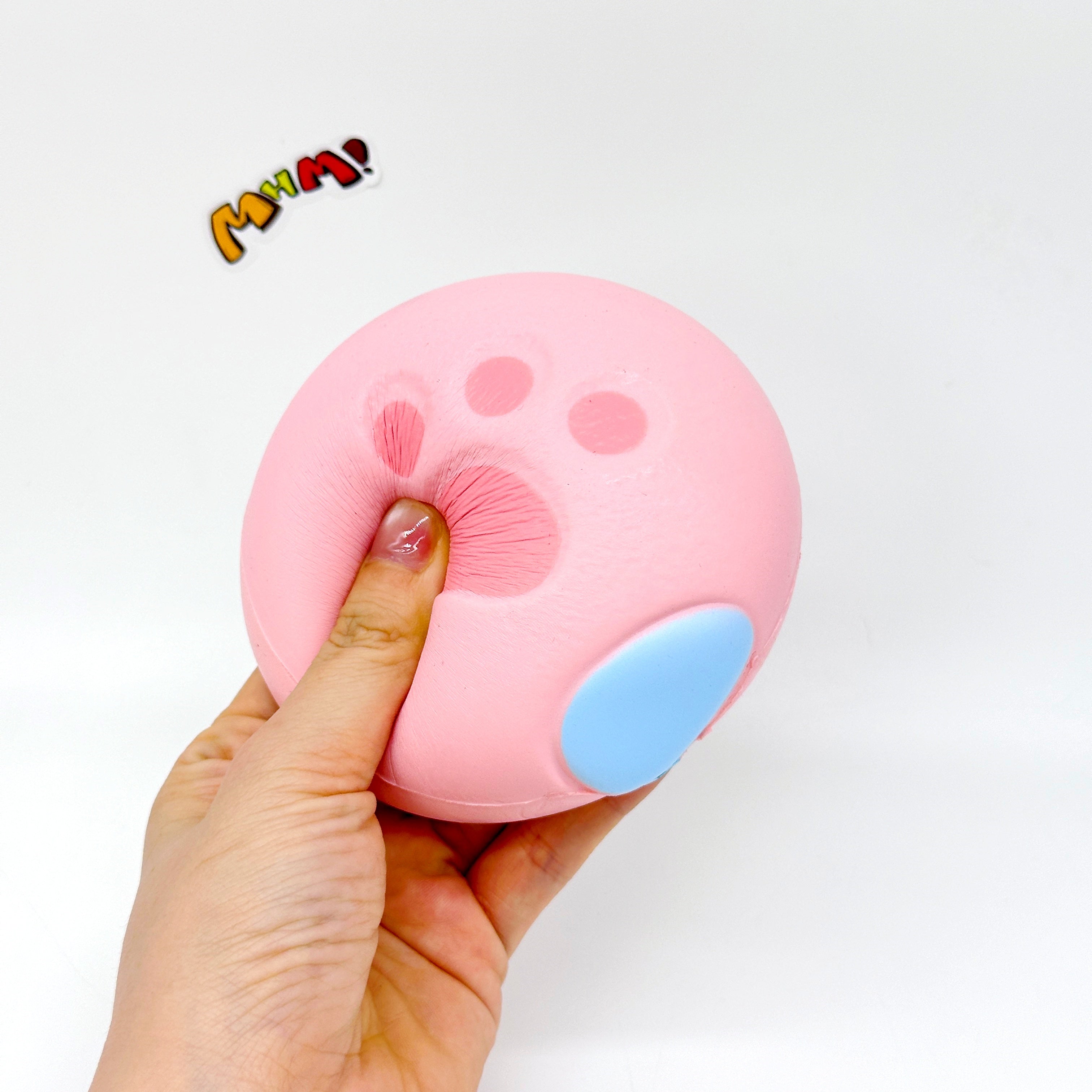 Slow Rise Cat Paw Lava Bun Squishy Squeeze Away Stress! - squishy toy size reference with hand