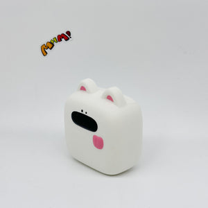 Kawaii Dog Squishy: Tofu Dog -- Controller -- Headphone Case! - soft slow rise fidget toy front view