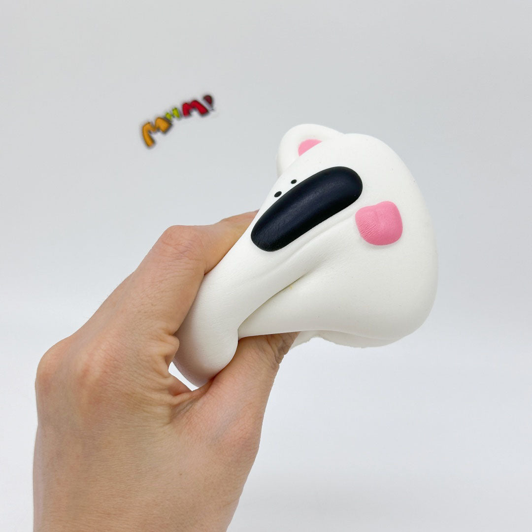 Kawaii Dog Squishy: Tofu Dog -- Controller -- Headphone Case! - cute squishy gift toy display